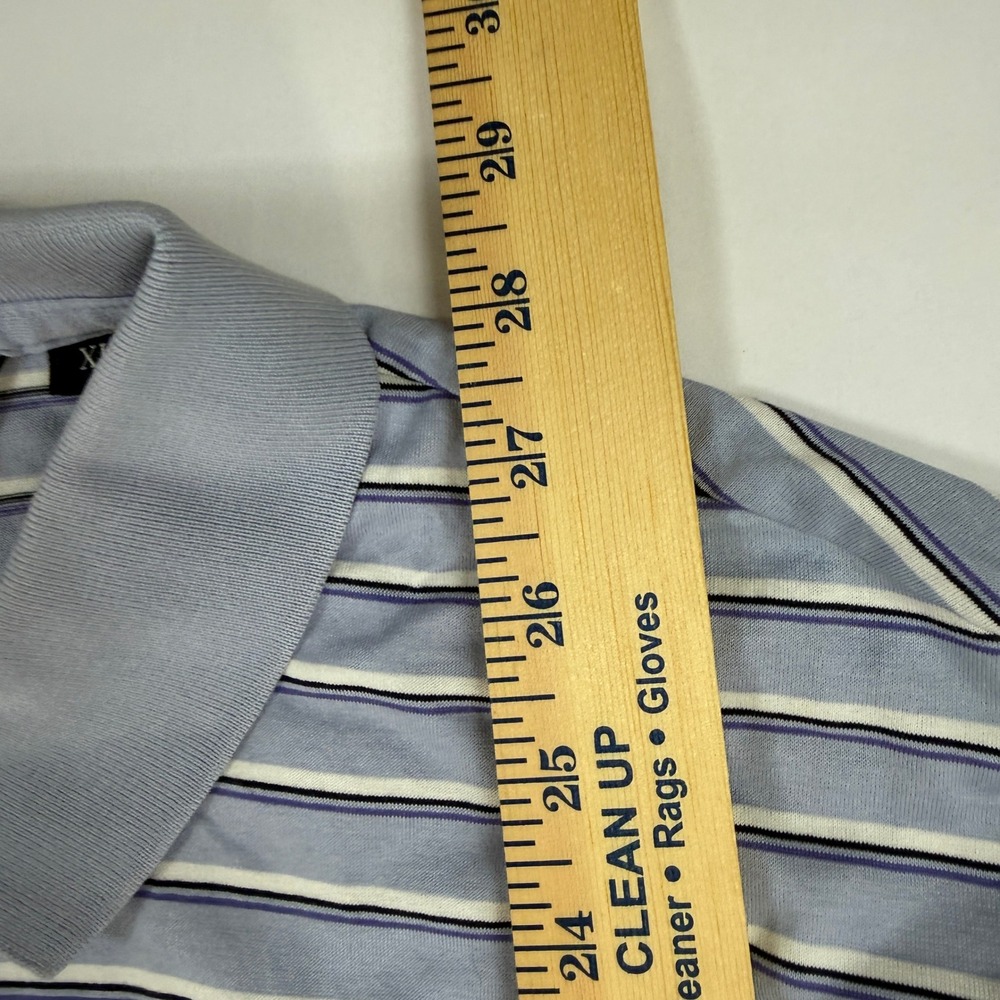 Vintage Polo Golf Ralph Lauren Striped Polo Shirt Mens XL Pima Cotton Blue - Picture 6 of 7